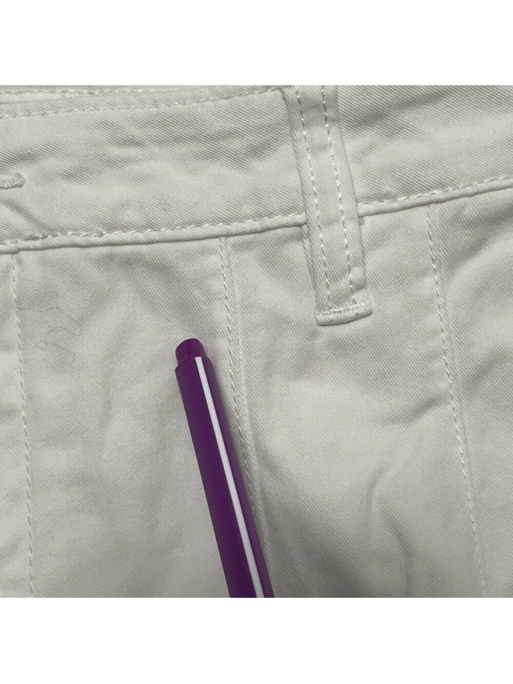 Cleo White Wide Leg Trouser Pants | Size 12 | High Rise Stretch Cotton - Picture 8 of 10
